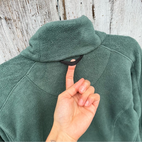 Columbia full zip front closure unlined cozy fleece sweater jacket forest green - Picture 11 of 13
